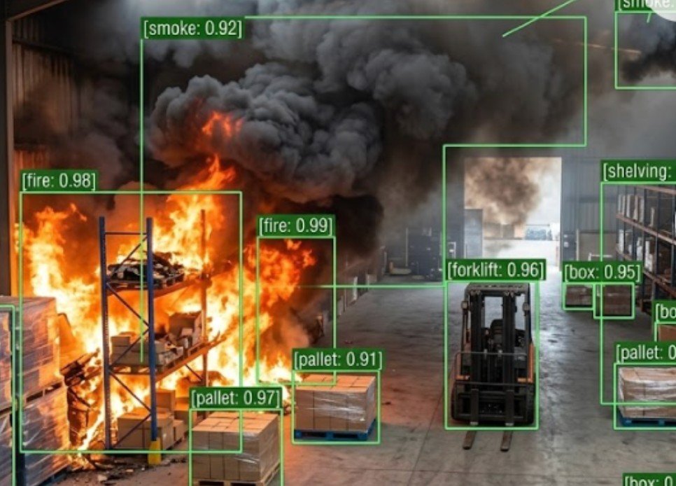 Fire and smoke detection in warehouse